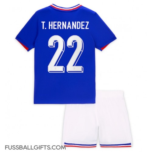 Frankreich Theo Hernandez #22 Fußballbekleidung Heimtrikot Kinder EM 2024 Kurzarm (+ kurze hosen)